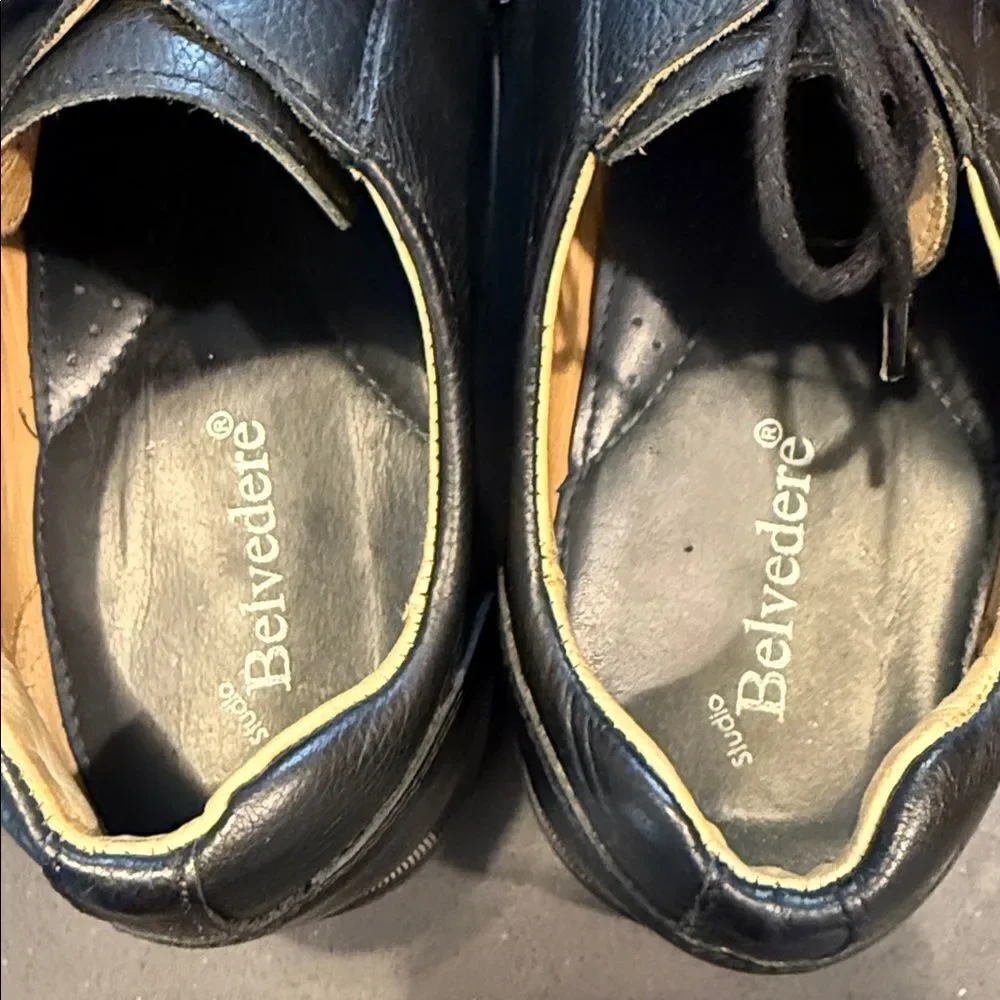 Belvedere Coronado Black Leather Oxfords Lace Up Dress Shoes Men’s 12D